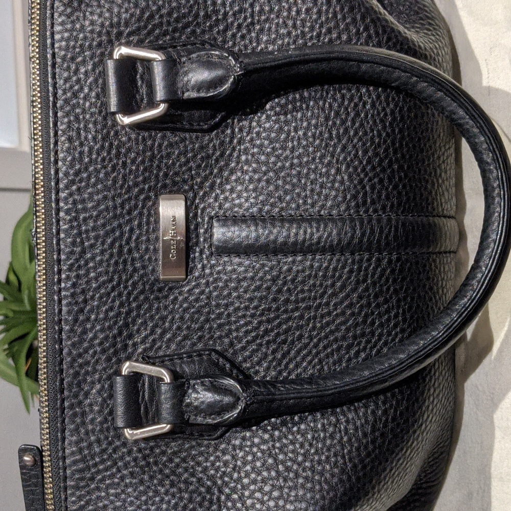 Cole Haan Black pebbled leather convertible crossbody purse